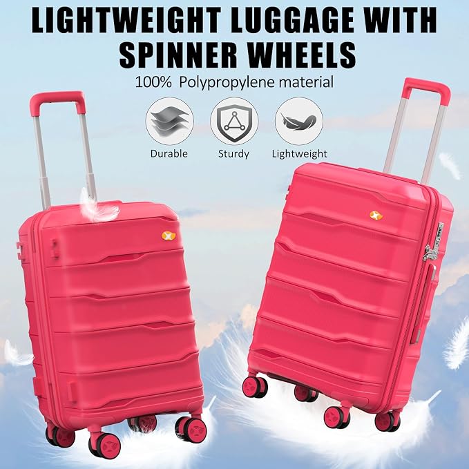 24 Inch Luggage with Spinner Wheels, Hard Shell Suitcase, Lightweight PP - Image 2
