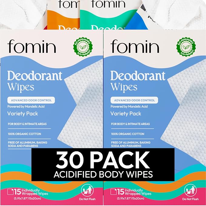 FOMIN Acidified Travel Deodorant Wipes by FOMIN