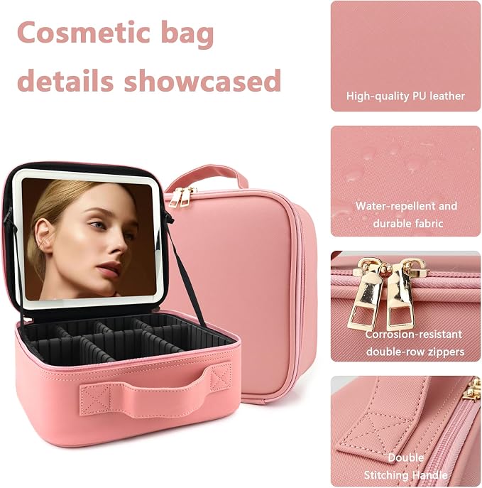 Travel Makeup Bag for Makeup Artists Large Makeup Case, - Image 6