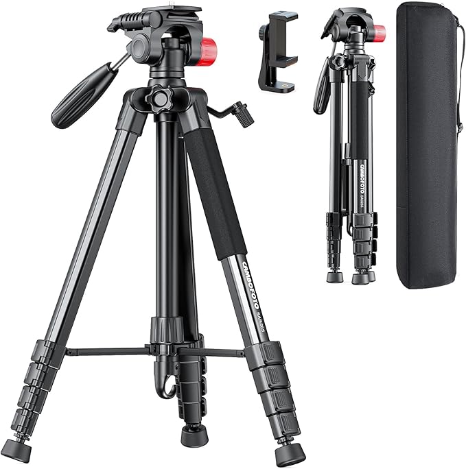 74"-Camera-Tripod, Porfessional Aluminum Heavy Duty Tripod Stand by CAMBOFOTO