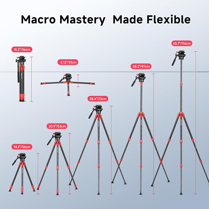 Avella Mini Carbon Fiber Camera Tripod MP20C, Portable Lightweight Tabletop - Image 5