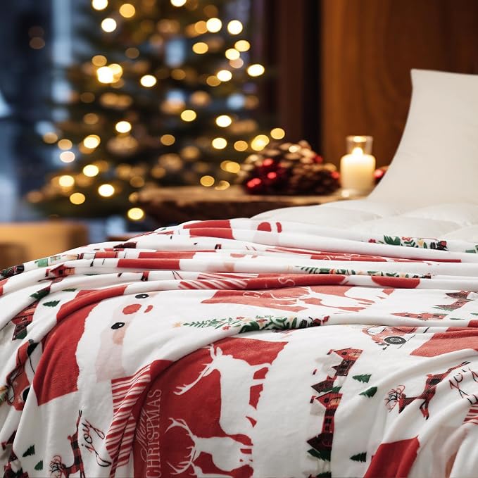 PHF Printed Fleece Throw Blanket, No Shed No Pilling Ultra Soft Plush Cozy Xmas - Image 3