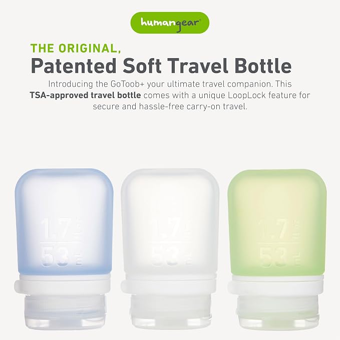 humangear GoToob+ 3-Pack | Refillable Silicone Travel Bottle | Locking Lid | - Image 2