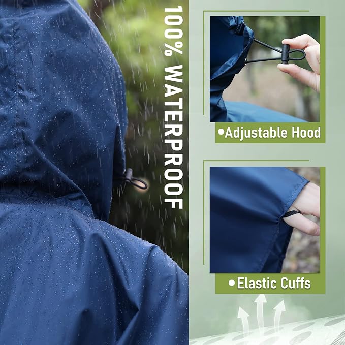 SaphiRose Rain Poncho Jacket Coat Hooded - Image 3