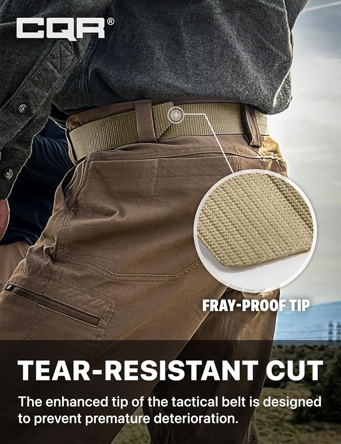 CQR Tactical Belt, Military Style Heavy Duty Belt, Webbing EDC Quick-Release - Image 4