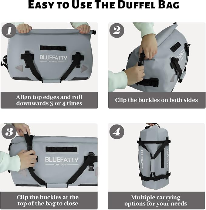 Waterproof Motorcycle Duffel Bag Roll Top Dry Duffel Bag - Image 4