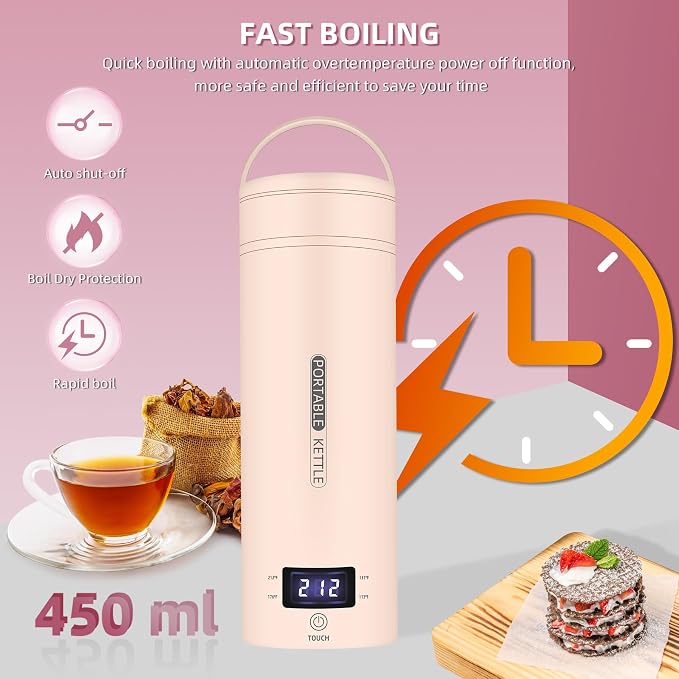 Travel Electric Kettle Portable Small Mini Tea Coffee Kettle Water Boiler - Image 4