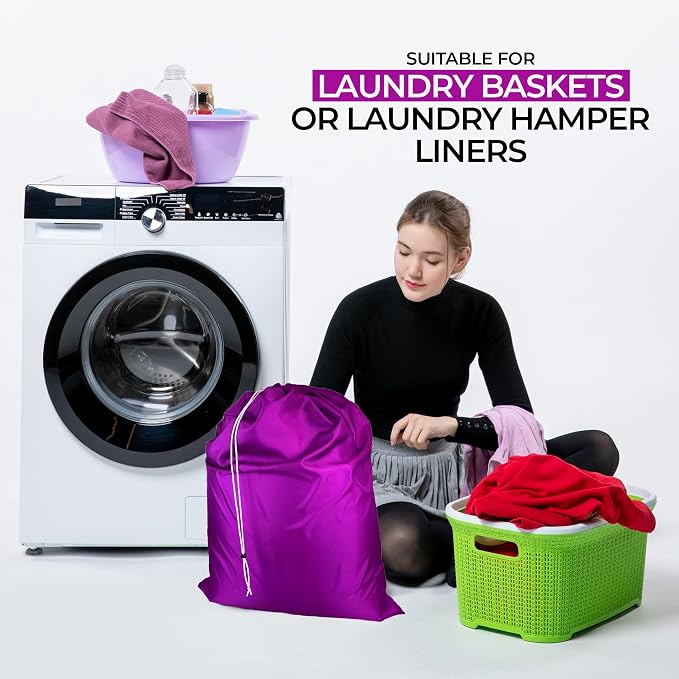 Laundry Bag with Locking Closure Drawstring – Extra Large Heavy Duty 100% Nylon - Image 3