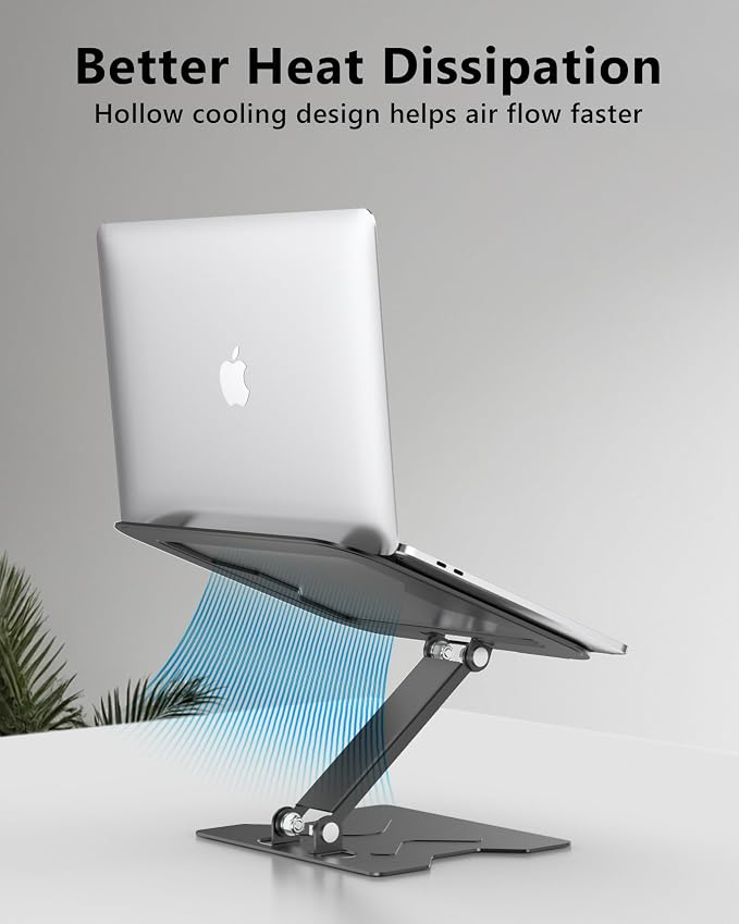 Adjustable Laptop Stand for Desk, Metal Foldable Laptop Riser, Portable Laptop - Image 3