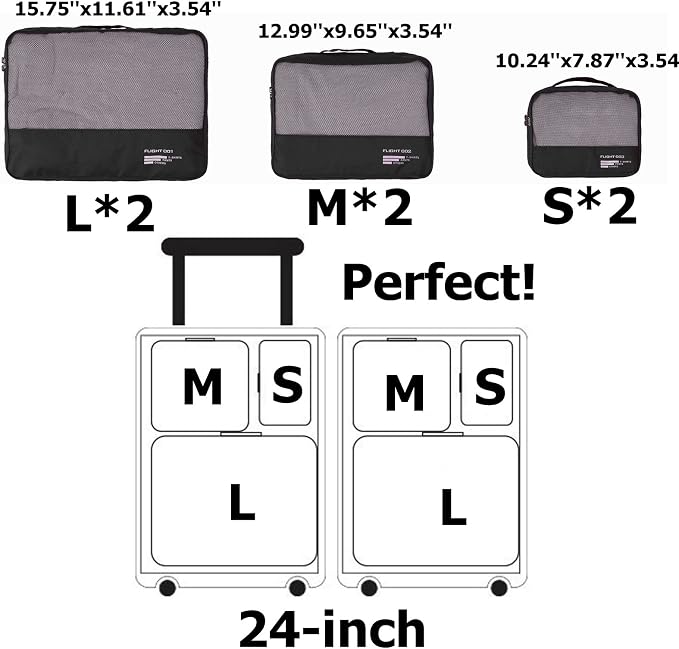 Packing Cubes Set Travel Luggage Organizers Suitcase Lightweight Accessories - Image 6