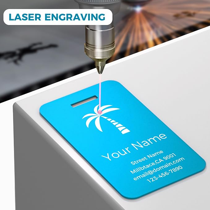 Personalized Luggage Tags, Custom Luggage Tags 4 Pack TSA Approved Double Sided - Image 3