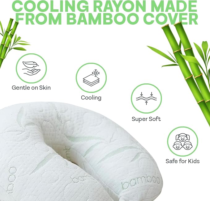 Sacred Thread White Rayon Derived from Bamboo Neck Pillow, Travel Pillows - Image 4