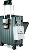 feilario 24in Aluminium Frame PC Hard Shell Spinner Wheels Luggage, Built-In by feilario