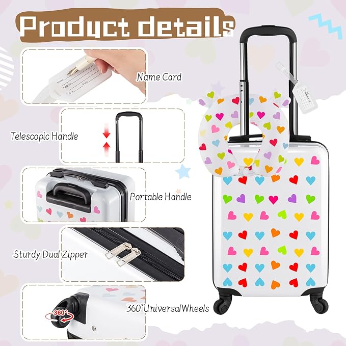 Sanwuta 4 Pcs Kids Luggage Set Kids Backpack Travel Rolling Suitcase - Image 4