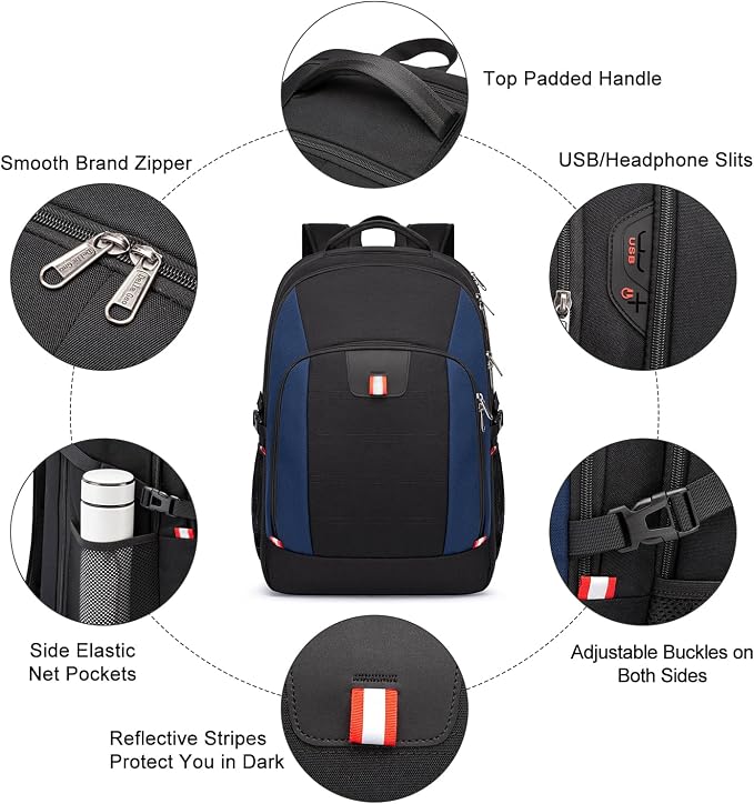 Travel Laptop Backpack, 18.4 inch Extra Large Backpack - Image 4