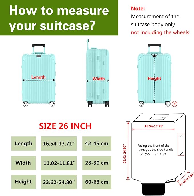 Suitcase Covers For Luggage, 26 Inch Clear PVC Luggage Covers Protector Full - Image 2