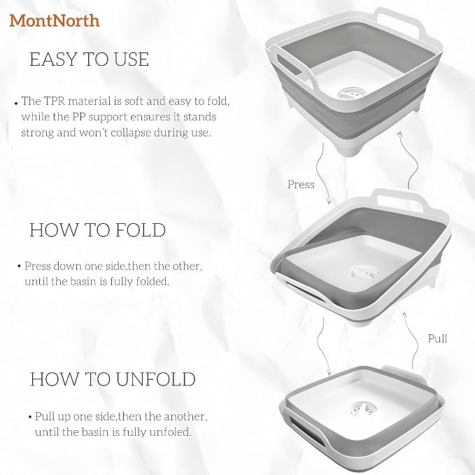 Collapsible Wash Basin 9L, Foldable Dish Tub - Image 3