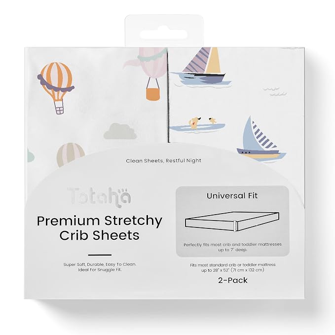 TotAha Premium Stretchy Crib Sheets-Hypoallergenic, Silky Comfort, Buttery Soft by TotAha%7CUnitedStates