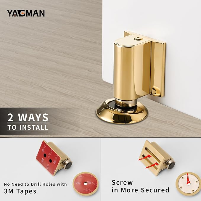 1 Pack Magnetic Door Stoppers Retractable Bottom of Door Holder No Drilling - Image 5