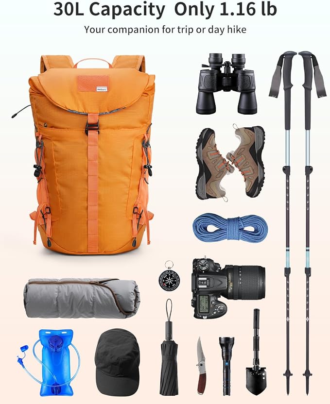 Blue Quartz Hiking Backpack 30L Lightweight Packable Backpack - Image 2