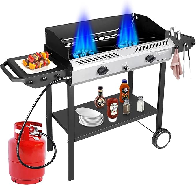 Bestfire 2 Burner Propane Stove Outdoor Camping Gas Stoves 150, 000 BTU Auto by GrillsOutdoorCooking