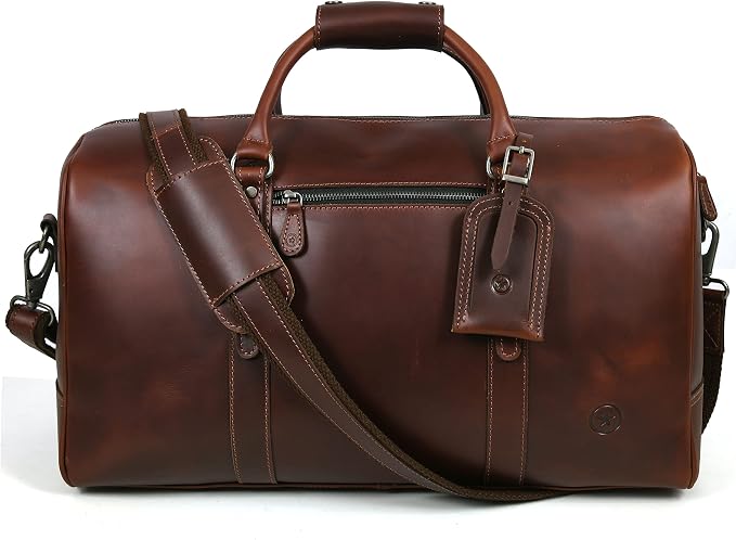 Leather Duffel Bag for Men & Women Travel, Gym Bag - Image 8