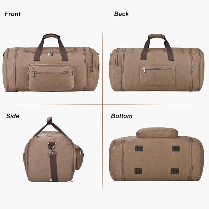 Felipe Varela 60L Duffle Bag for Men, Large Expandable Canvas Duffel Bag for - Image 3