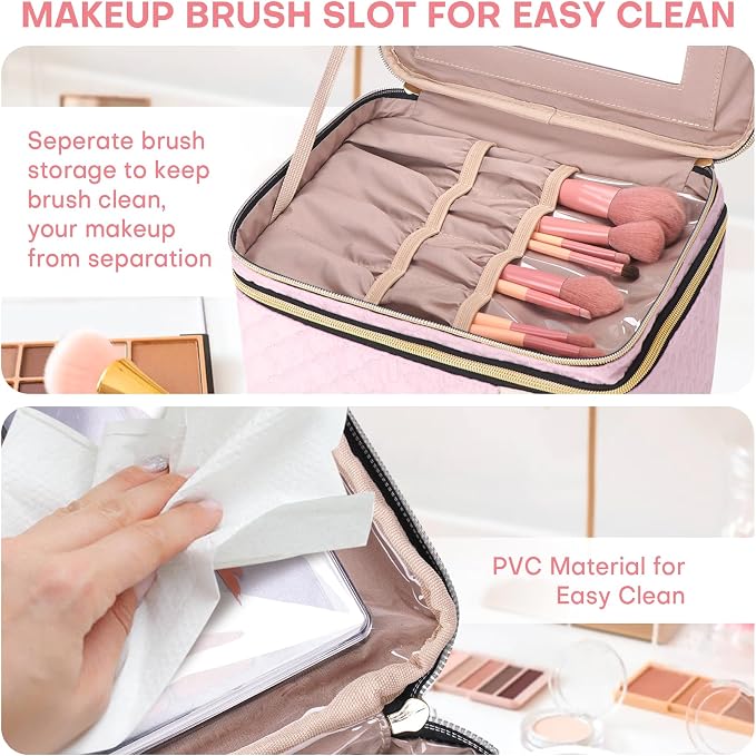 Double Layer Travel Makeup Bag Women, Cosmetic Organizer Case, Travel - Image 6