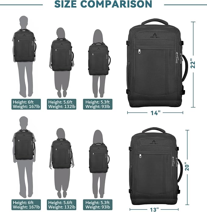 60L Extra Large Travel Laptop Backpack, 3XL Expandable Carry On Backpack - Image 7