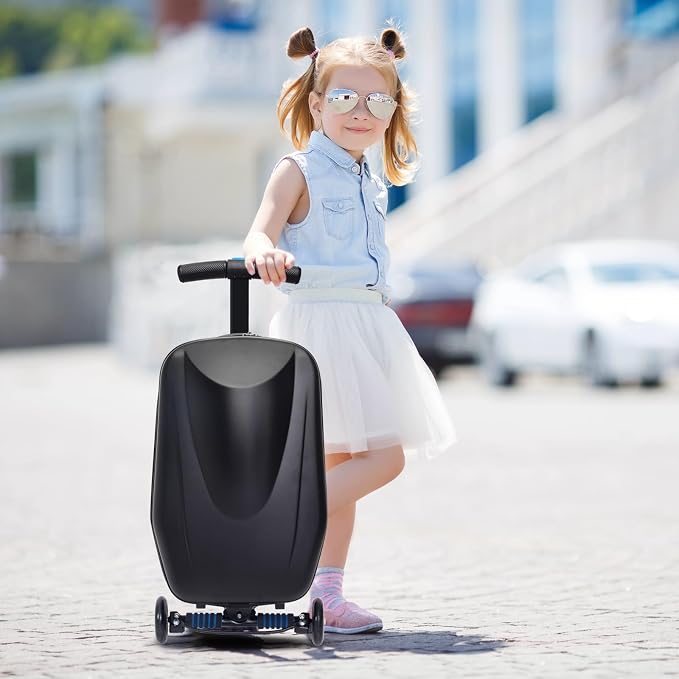 20" Scooter Suitcase for Kids, 2-in-1 Ride On Luggage - Image 8