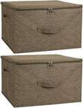 ANMINY 2PCS Storage Bins with Zipper Lids 51.9 Qt Lidded Fabric Storage Boxes by ANMINY