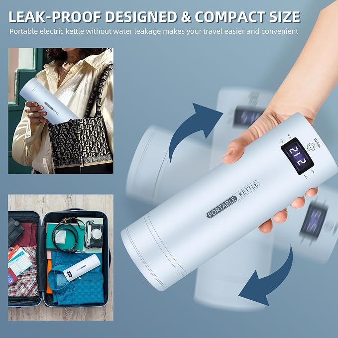 Travel Electric Kettle Portable Small Mini Tea Coffee Kettle Water Boiler - Image 2