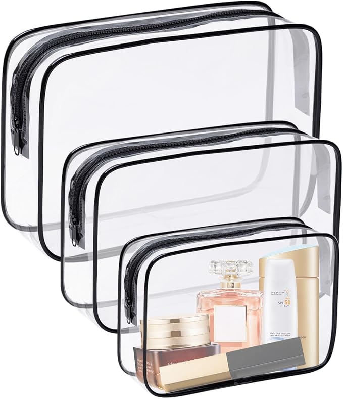 3 Pack Clear Cosmetic Bag, Waterproof Toiletry Bag by Eilyliafe