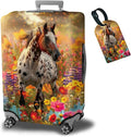 Luggage Cover + Tag, Spotted Horse Garden Travel Suitcase Protector by BWEGRHE