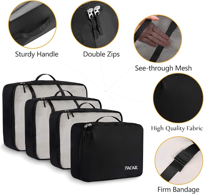 BAGAIL 8 Set Packing Cubes Luggage Packing Organizers - Image 4