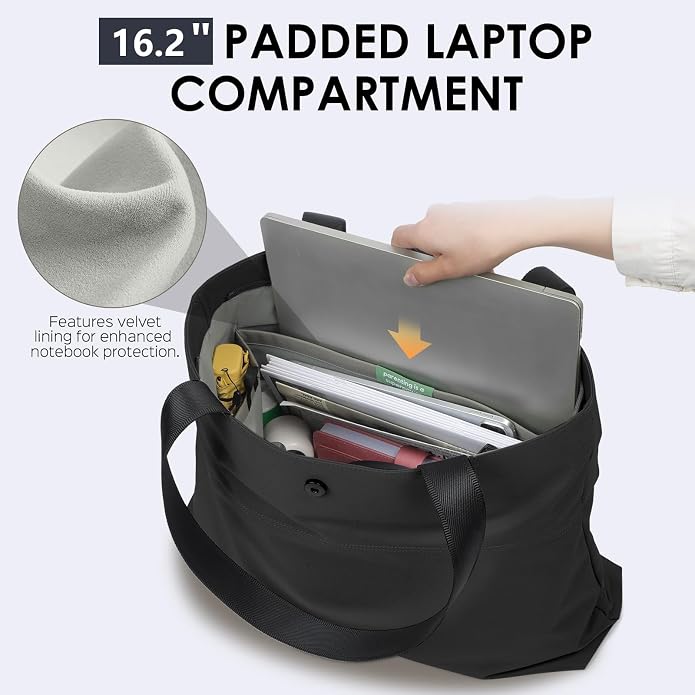 SIMTOP Tote Bag for Women with Magnetic Pocket Water Resistant Polyester 16.2" - Image 4