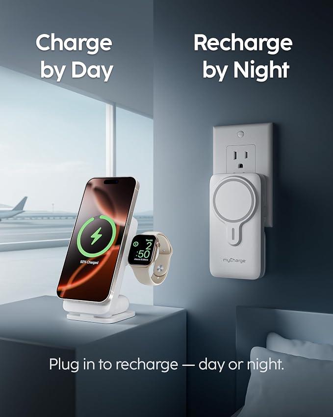 myCharge EcoHub 3 in 1 Apple Charging Station & Magsafe Battery Pack | Wireless - Image 5