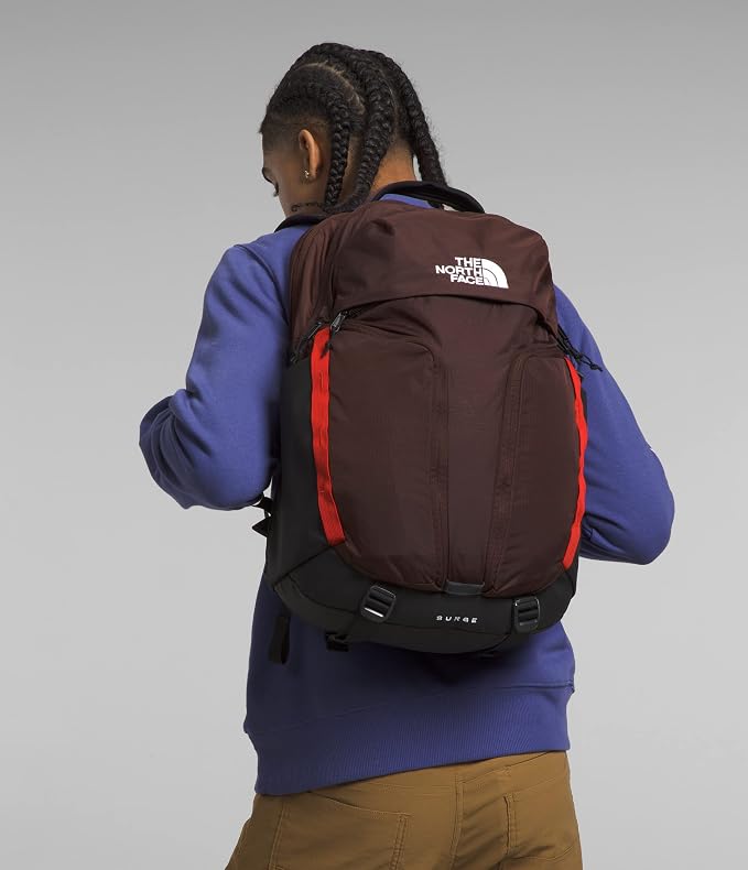 The North Face Surge Commuter Laptop Backpack, Coal Brown/Fiery Red/TNF Black - Image 6