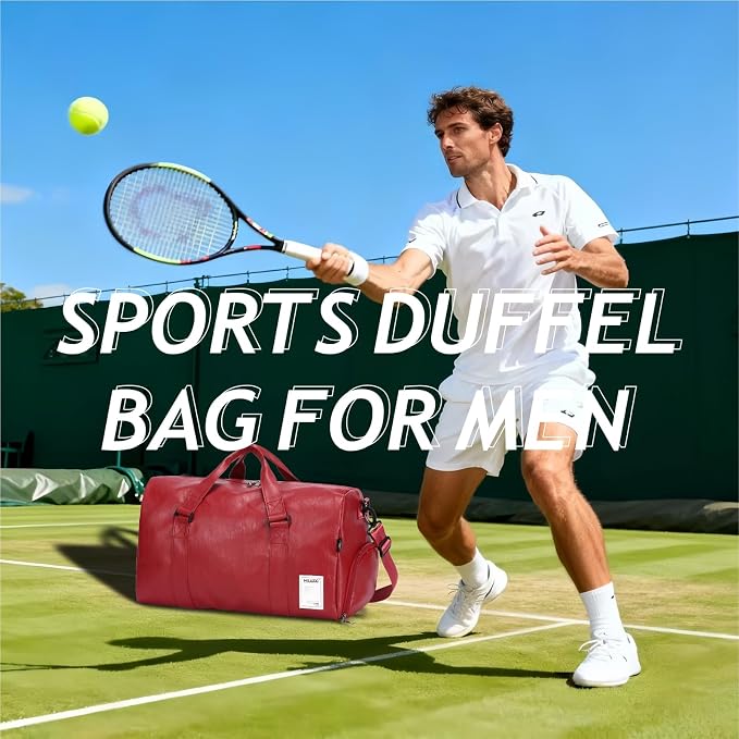 Leather Sports Gym Tote Bag - Image 3