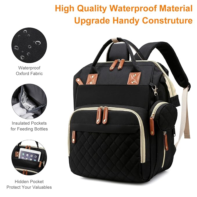 Diaper Bag, Backpack with Changing Station, Waterproof Baby Bag - Image 3