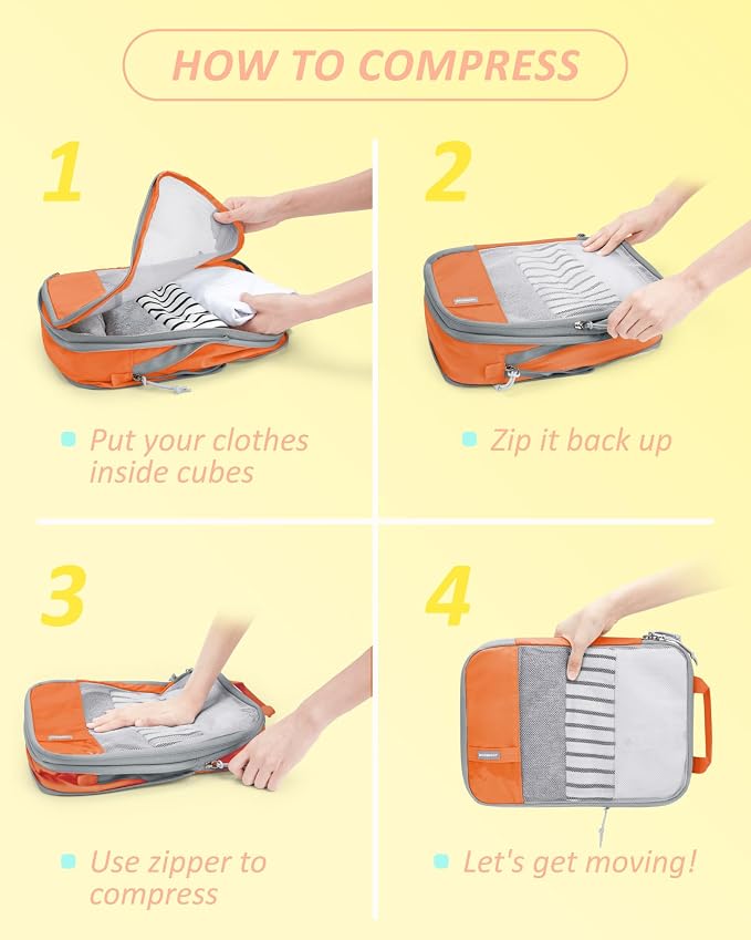 BAGSMART 6 Set Compression Packing Cubes - Image 6