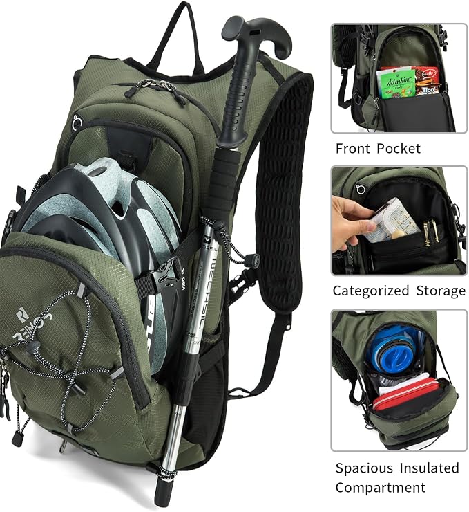 Hydration Backpack Pack with 2L Water Bladder 18L Hiking Backpack Women Men - Image 2