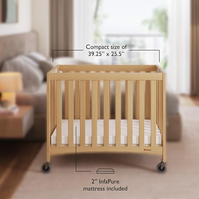 Foundations Travel Sleeper Wood Compact Folding Crib - Image 2