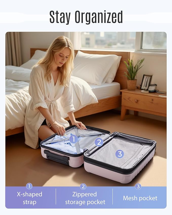 LIGHT FLIGHT Luggage Sets, 3 Piece Durable Suitcase Set - Image 9