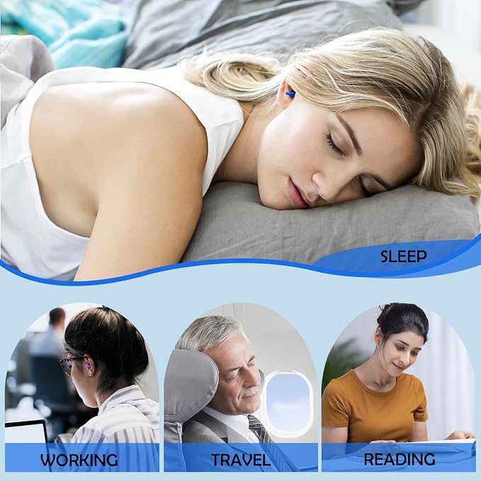 Ear Plugs for Sleeping Noise Cancelling, Reusable Silicone Sound Blocking - Image 7