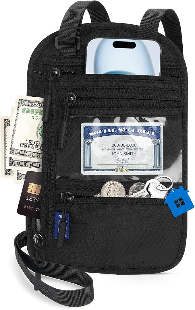 Passport Holder For Travel Family: Neck Wallet Passport Pouch Travel Document - Image 7