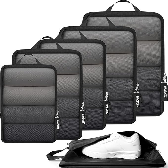BAGAIL 6 Set Ultralight Compression Packing Cubes Packing Organizer by BAGAIL