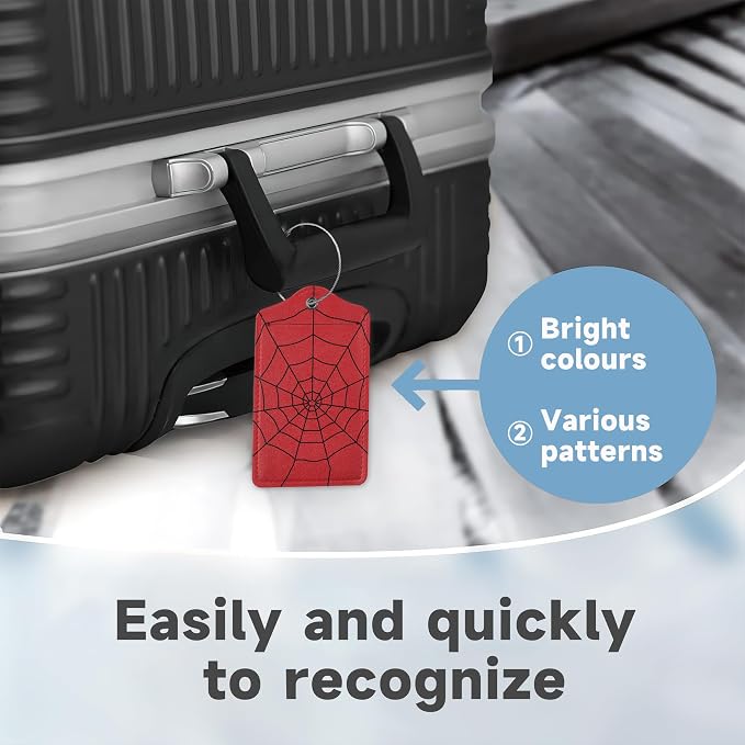 Halloween Red Spider Web Luggage Tags, 2 Pack Travel Cruise Tags - Image 4