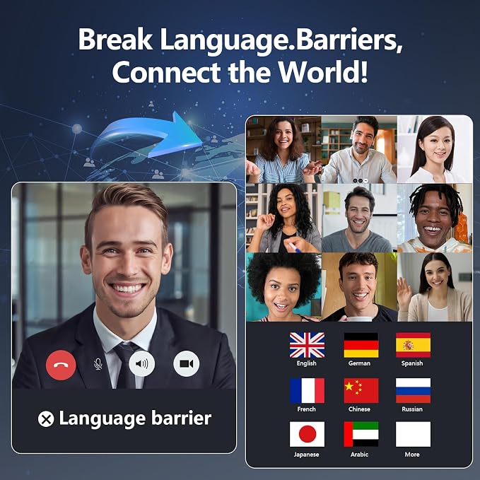 AI Translation Earbuds Real Time, LCD Touchscreen Real-Time Translator - Image 3