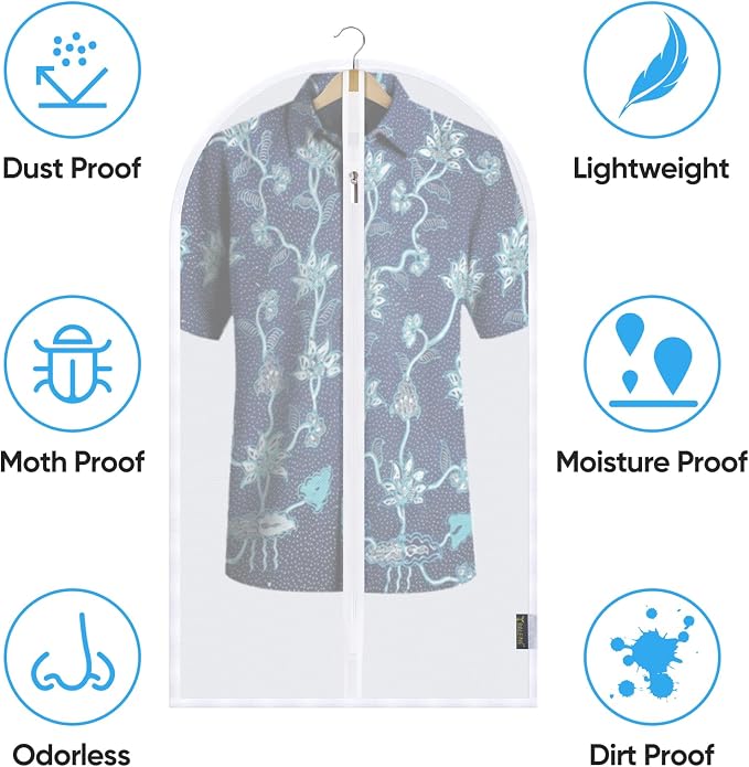 BALEINE 48'' Translucent Garment Bags, 2 Packs PEVA Dress Bag - Image 3